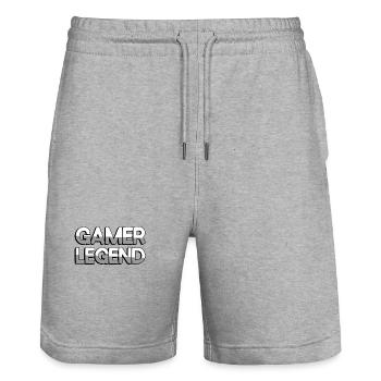 GAMER LEGEND - Jeux vidéo - Short de jogging bio TRAINER Stanley/Stella unisexe - gris chiné - Devant - Nik (191cm) & Marisol (170cm)