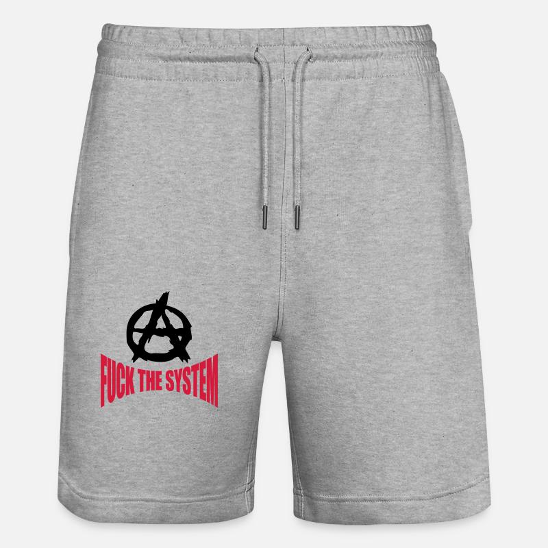 Fuck l'anarchie du système - Short de jogging bio TRAINER Stanley/Stella unisexe - gris chiné