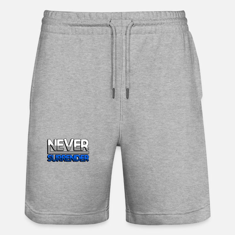 NEVER SURRENDER (Bleu) - Jeux - Short de jogging bio TRAINER Stanley/Stella unisexe - gris chiné