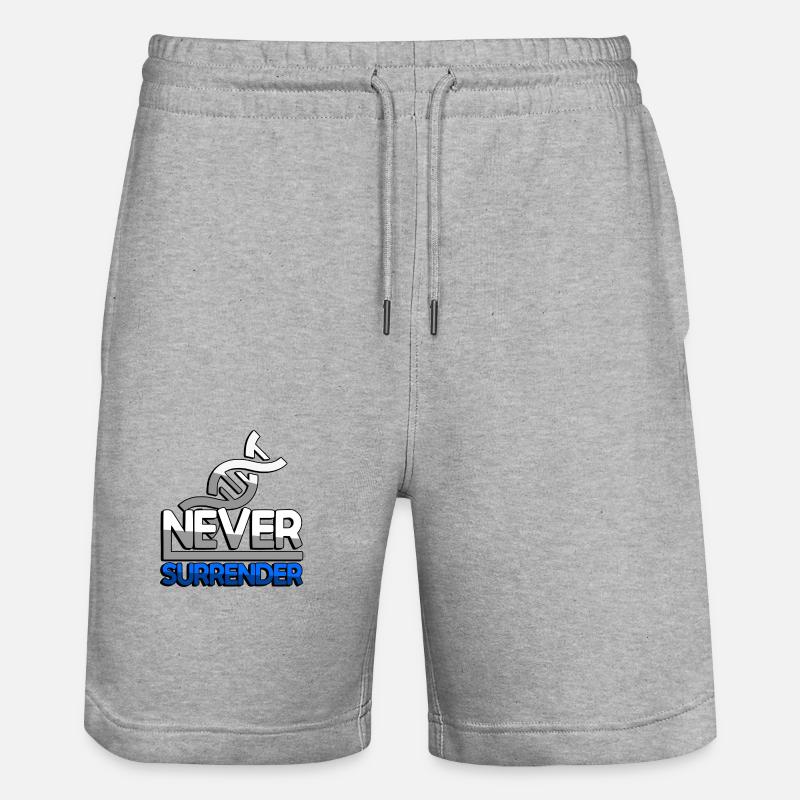 NEVER SURRENDER (Bleu) + ADN - Jeux - Short de jogging bio TRAINER Stanley/Stella unisexe - gris chiné