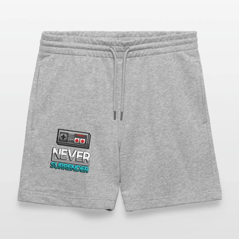 NEVER SURRENDER (Turquoise) + NES Controller - Gaming Stanley/Stella Trainer Unisex Organic Jogging Shorts