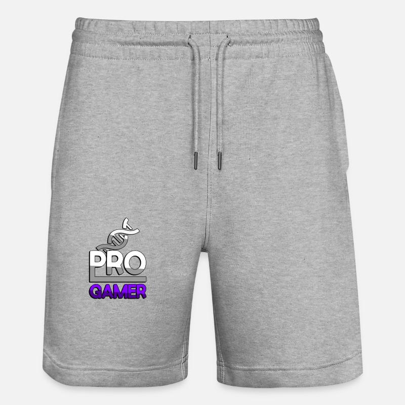 PRO GAMER (Violet) + ADN - Jeux - Short de jogging bio TRAINER Stanley/Stella unisexe - gris chiné