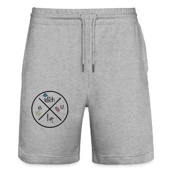 Lustige Geschenke für Kinder - Stanley/Stella Unisex Bio Joggingshorts Trainer  - Grau meliert - Vorne - Nik (191cm) & Marisol (170cm)