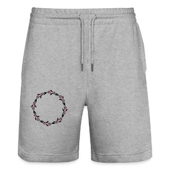 Koi Fish County Nishikigoi - Stanley/Stella Trainer Unisex Organic Jogging Shorts - heather grey - Front - Nik (191cm) & Marisol (170cm)