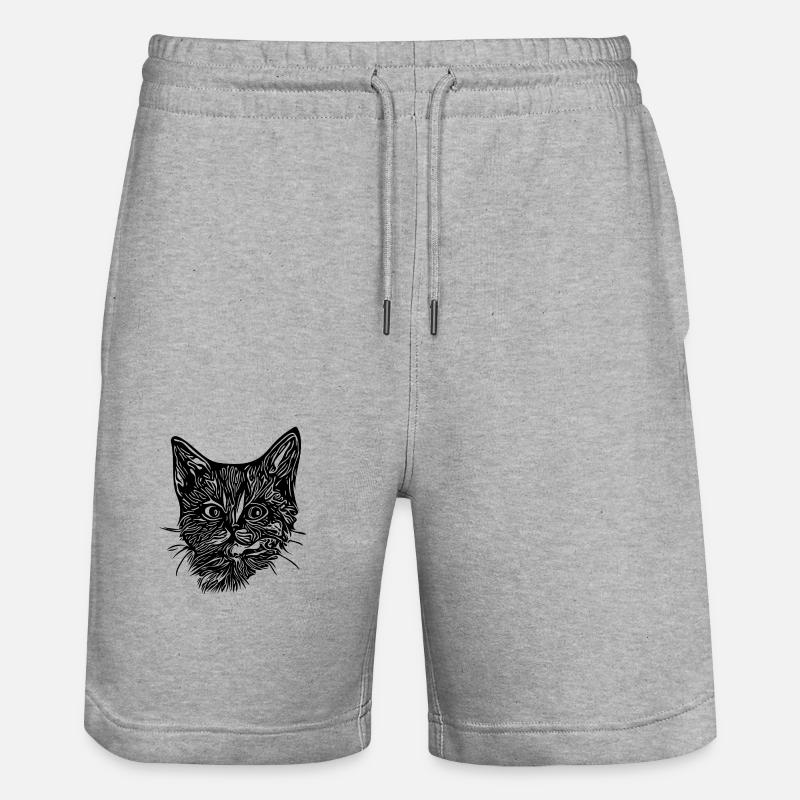 Chaton mignon et mignon - Short de jogging bio TRAINER Stanley/Stella unisexe - gris chiné