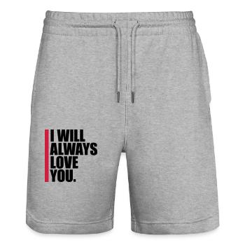 I will always love - Stanley/Stella Unisex Bio Joggingshorts Trainer  - Grau meliert - Vorne - Nik (191cm) & Marisol (170cm)