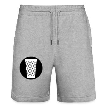 Geripptes Apfelweinglas #Geripptes #Frankfurt - Stanley/Stella Unisex Bio Joggingshorts Trainer  - Grau meliert - Vorne - Nik (191cm) & Marisol (170cm)