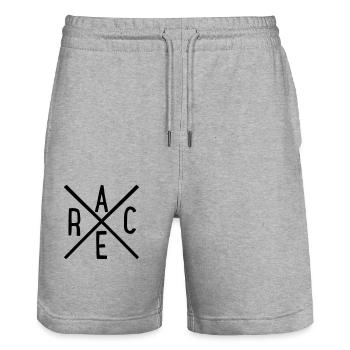 run - Stanley/Stella Trainer Unisex Organic Jogging Shorts - heather grey - Front - Nik (191cm) & Marisol (170cm)