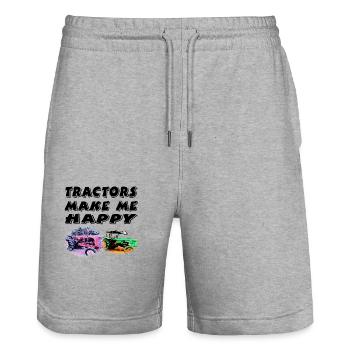 Tracteur - Short de jogging bio TRAINER Stanley/Stella unisexe - gris chiné - Devant - Nik (191cm) & Marisol (170cm)