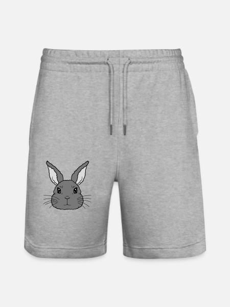Mignon petit visage de lapin - Short de jogging bio TRAINER Stanley/Stella unisexe - gris chiné