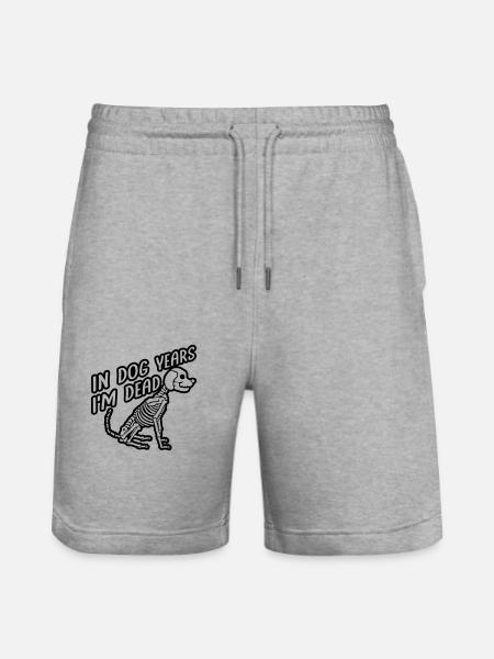 in dog years Dead - Stanley/Stella Trainer Unisex Organic Jogging Shorts - heather grey