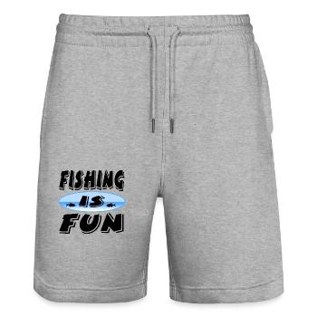 Pêche - Short de jogging bio TRAINER Stanley/Stella unisexe - gris chiné - Devant - Nik (191cm) & Marisol (170cm)
