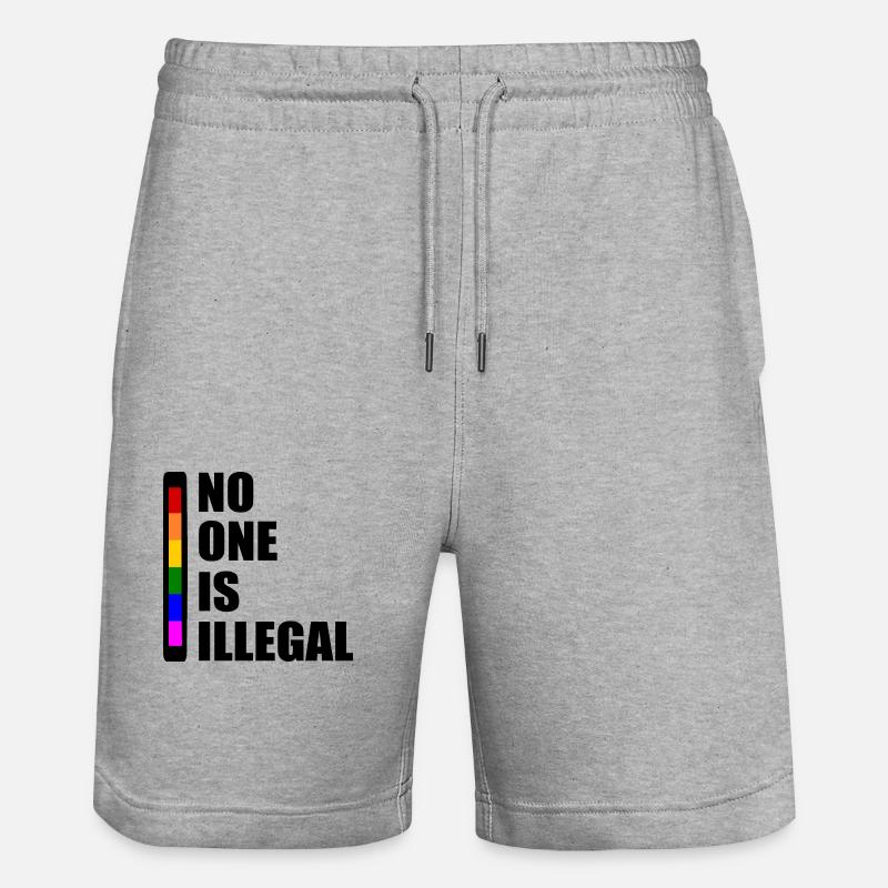 No one is illegal - Stanley/Stella Unisex Bio Joggingshorts Trainer  - Grau meliert