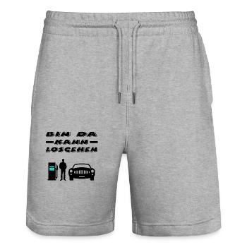 Auto - Stanley/Stella Unisex Bio Joggingshorts Trainer  - Grau meliert - Vorne - Nik (191cm) & Marisol (170cm)