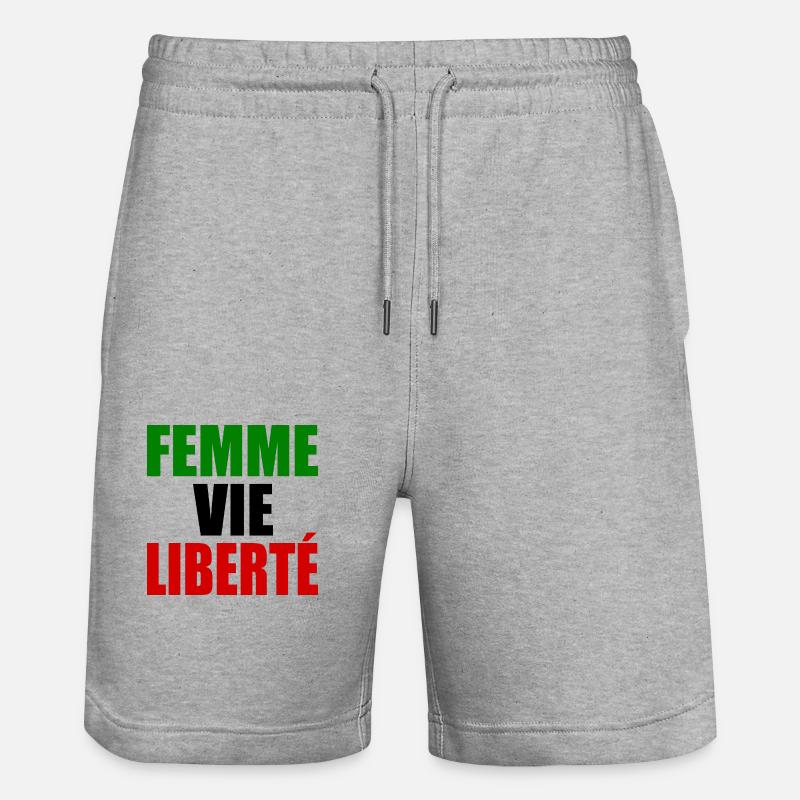 Femme vie liberté iran - Short de jogging bio TRAINER Stanley/Stella unisexe - gris chiné