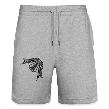 Geometrische Tunnel Linien Unendlichkeit Optik - Stanley/Stella Unisex Bio Joggingshorts Trainer  - Grau meliert - Vorne - Nik (191cm) & Marisol (170cm)