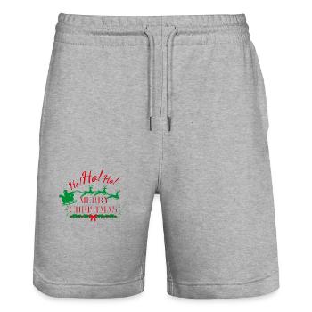 MERRY CHRISTMAS - Short de jogging bio TRAINER Stanley/Stella unisexe - gris chiné - Devant - Nik (191cm) & Marisol (170cm)