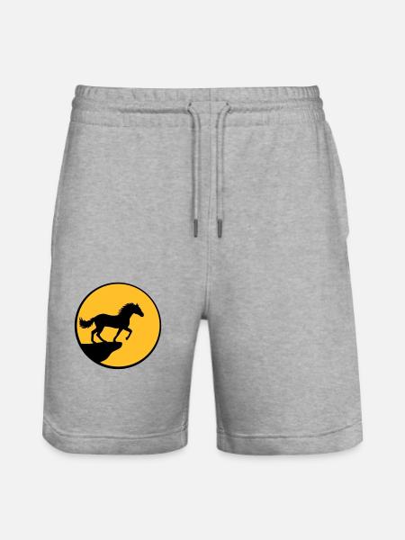 Standing Horse Cliff Moon - Stanley/Stella Trainer Unisex Organic Jogging Shorts - heather grey