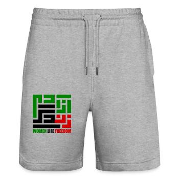 Women life freedom - Stanley/Stella Unisex Bio Joggingshorts Trainer  - Grau meliert - Vorne - Nik (191cm) & Marisol (170cm)