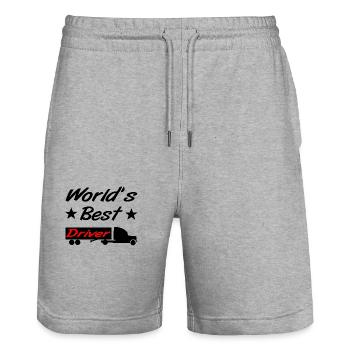 Truck - Stanley/Stella Unisex Bio Joggingshorts Trainer  - Grau meliert - Vorne - Nik (191cm) & Marisol (170cm)