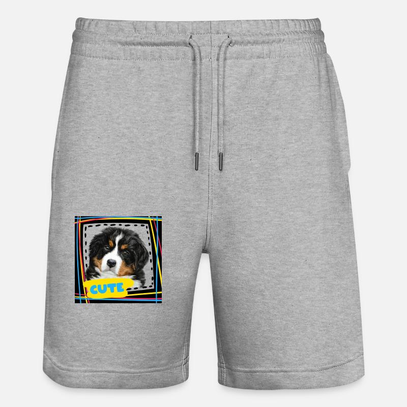 Chiot Bouvier Bernois - Short de jogging bio TRAINER Stanley/Stella unisexe - gris chiné