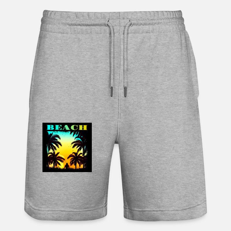 90s Retro Palms Hawaii Sunset - Short de jogging bio TRAINER Stanley/Stella unisexe - gris chiné