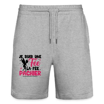 Je suis une fée la fée pachier - Short de jogging bio TRAINER Stanley/Stella unisexe - gris chiné - Devant - Nik (191cm) & Marisol (170cm)