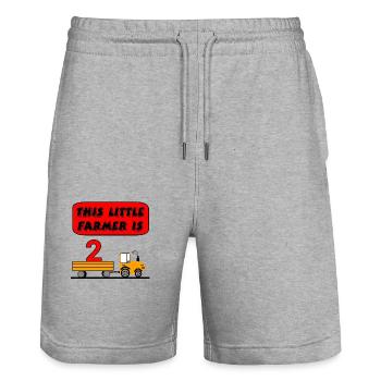 Bauer - Stanley/Stella Unisex Bio Joggingshorts Trainer  - Grau meliert - Vorne - Nik (191cm) & Marisol (170cm)