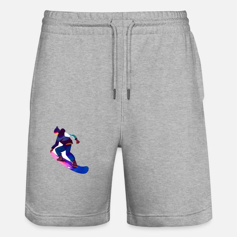 Snowboarding Snowboard Cadeau Snowboarder - Short de jogging bio TRAINER Stanley/Stella unisexe - gris chiné