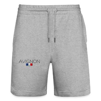 AVIGNON FRANKREICH URLAUB SOMMER PARTY (b) - Stanley/Stella Unisex Bio Joggingshorts Trainer  - Grau meliert - Vorne - Nik (191cm) & Marisol (170cm)