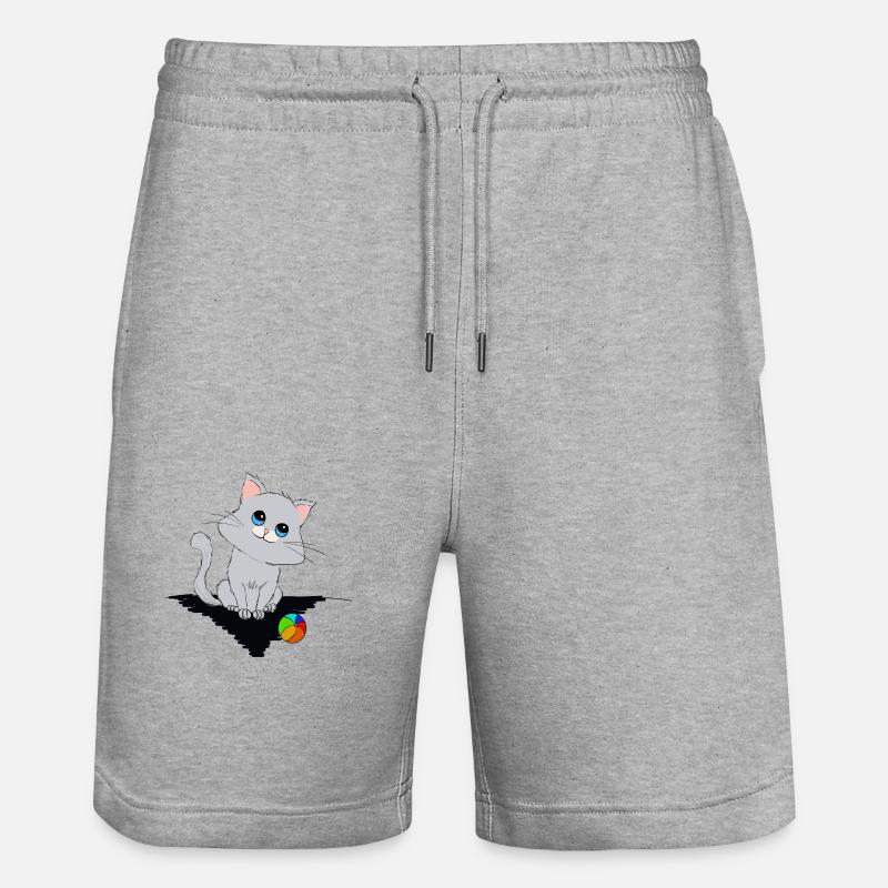 Petit chaton avec petite balle - Short de jogging bio TRAINER Stanley/Stella unisexe - gris chiné