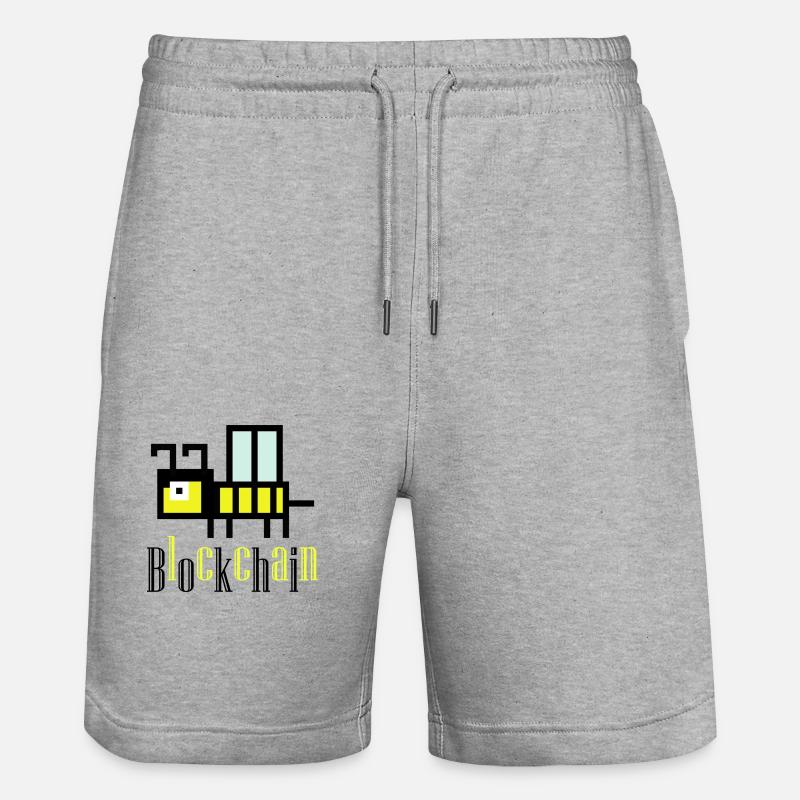 Bee Blockchain Logo - Stanley/Stella Unisex Bio Joggingshorts Trainer  - Grau meliert