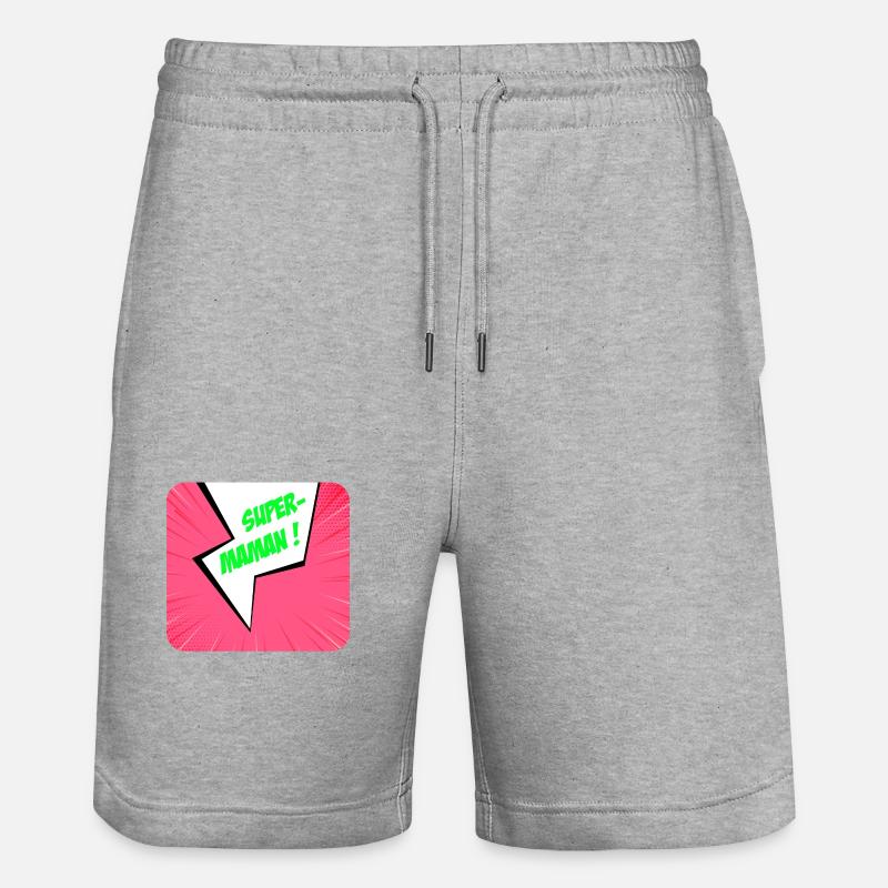 Super-maman, super-héros. Meilleure maman. BD. - Short de jogging bio TRAINER Stanley/Stella unisexe - gris chiné