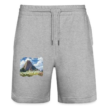 Wandern - Stanley/Stella Unisex Bio Joggingshorts Trainer  - Grau meliert - Vorne - Nik (191cm) & Marisol (170cm)