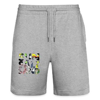 Summer surf croatia beach paradise hrvatska party - Stanley/Stella Trainer Unisex Organic Jogging Shorts - heather grey - Front - Nik (191cm) & Marisol (170cm)