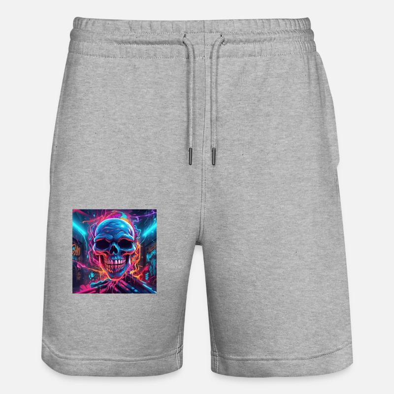 Electro Skull Graffiti - Short de jogging bio TRAINER Stanley/Stella unisexe - gris chiné