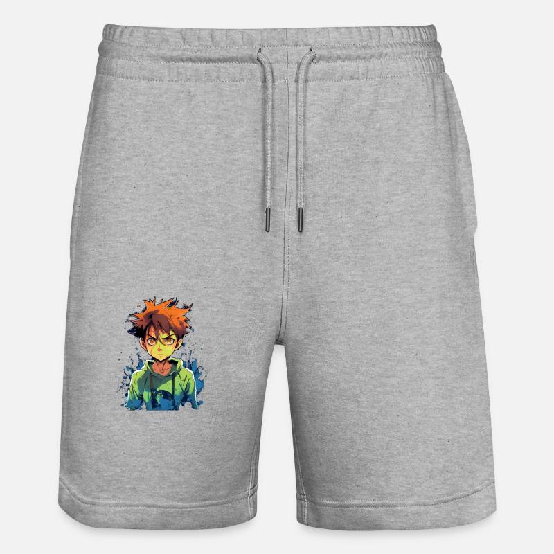 Garçon d’anime - Short de jogging bio TRAINER Stanley/Stella unisexe - gris chiné