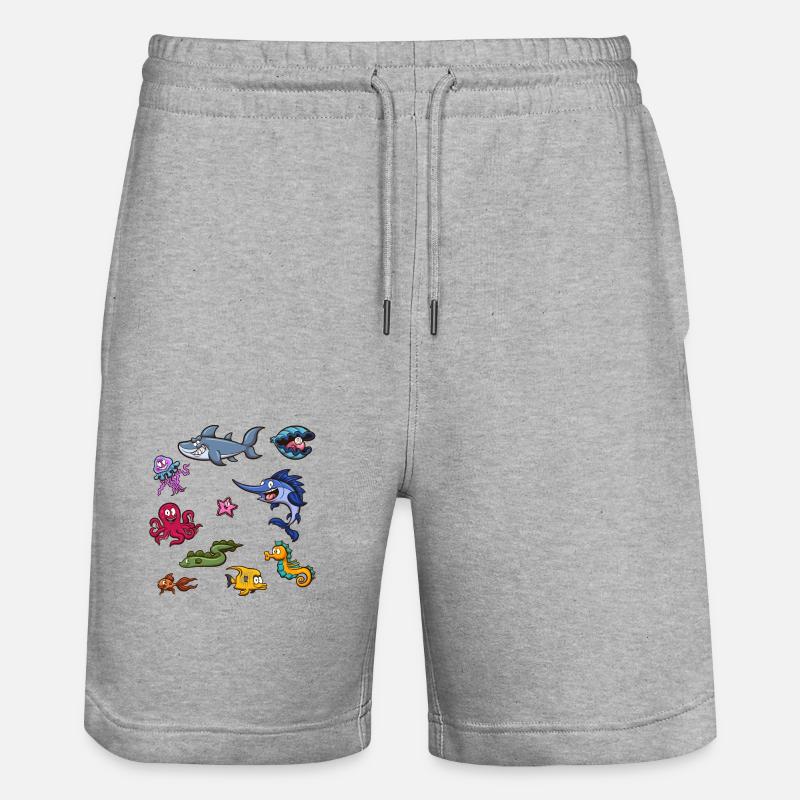 Créatures marines - Short de jogging bio TRAINER Stanley/Stella unisexe - gris chiné