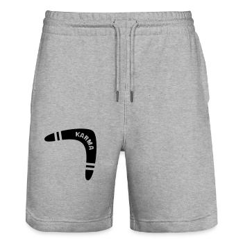 KARMA BOOMERANG - Stanley/Stella Unisex Bio Joggingshorts Trainer  - Grau meliert - Vorne - Nik (191cm) & Marisol (170cm)