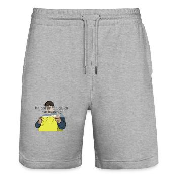 3 - Stanley/Stella Unisex Bio Joggingshorts Trainer  - Grau meliert - Vorne - Nik (191cm) & Marisol (170cm)