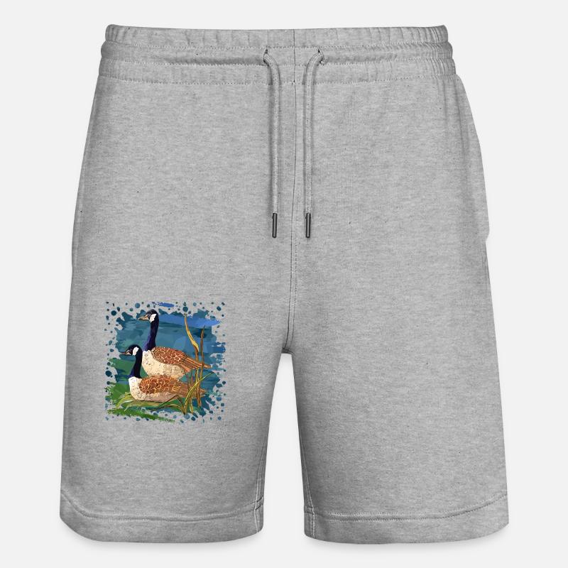 Vögel - Stanley/Stella Unisex Bio Joggingshorts Trainer  - Grau meliert
