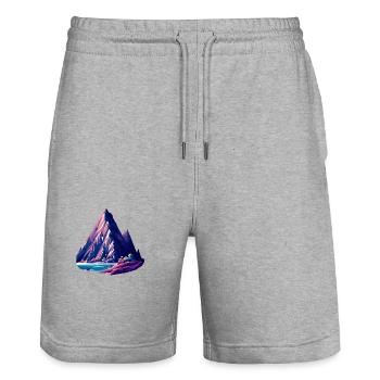Mountains Hiking Mountain hikers Mountain hiking Hiking - Stanley/Stella Trainer Unisex Organic Jogging Shorts - heather grey - Front - Nik (191cm) & Marisol (170cm)