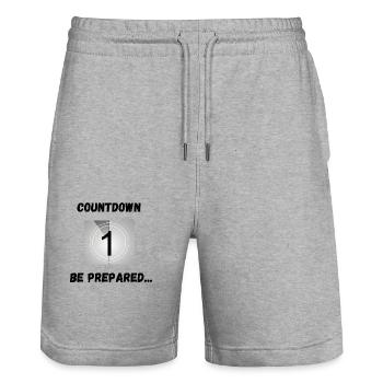 Compte à rebours, soyez prêt - Short de jogging bio TRAINER Stanley/Stella unisexe - gris chiné - Devant - Nik (191cm) & Marisol (170cm)