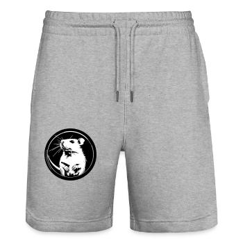 maus - Stanley/Stella Unisex Bio Joggingshorts Trainer  - Grau meliert - Vorne - Nik (191cm) & Marisol (170cm)