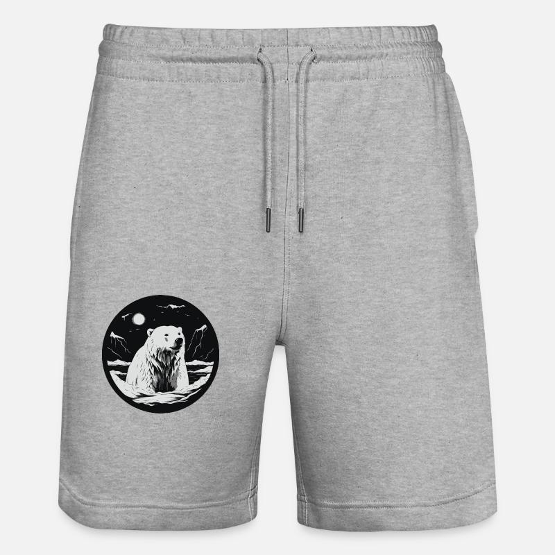 Ours blanc - Short de jogging bio TRAINER Stanley/Stella unisexe - gris chiné