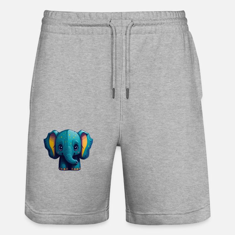 Éléphant mignon - Short de jogging bio TRAINER Stanley/Stella unisexe - gris chiné