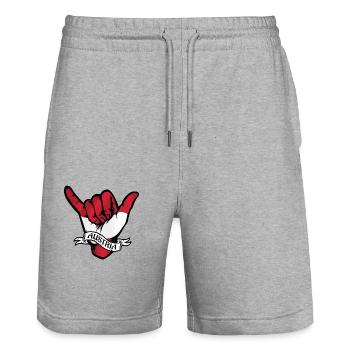 Austria Shaka - Stanley/Stella Unisex Bio Joggingshorts Trainer  - Grau meliert - Vorne - Nik (191cm) & Marisol (170cm)
