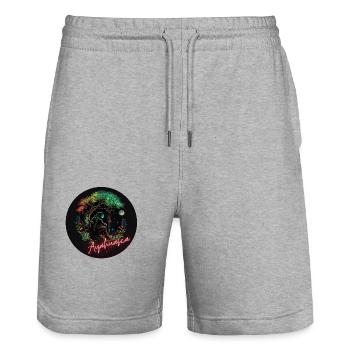 L'Ayahuasca comme passerelle entre les mondes - Short de jogging bio TRAINER Stanley/Stella unisexe - gris chiné - Devant - Nik (191cm) & Marisol (170cm)