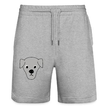 puppy dog 6 - Stanley/Stella Trainer Unisex Organic Jogging Shorts - heather grey - Front - Nik (191cm) & Marisol (170cm)