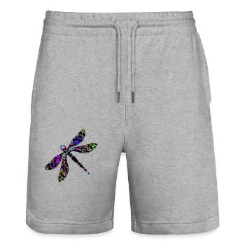 Dragonfly - Stanley/Stella Trainer Unisex Organic Jogging Shorts - heather grey - Front - Nik (191cm) & Marisol (170cm)